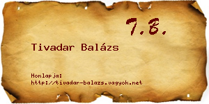 Tivadar Balázs névjegykártya