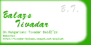 balazs tivadar business card